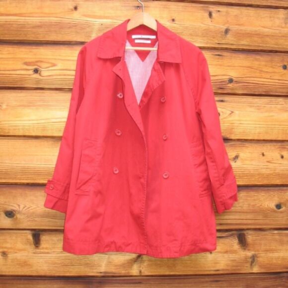 Tommy Hilfiger Red Trench Coat Jacket - Picture 1 of 8